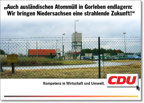 Vorschlag f�r ein »CDU-Wahlplakat« im nieders&auml;chsischen Landtagswahlkampf Januar/Februar 2003